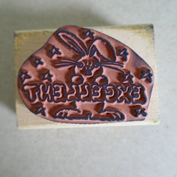 vintage Y2K Excellent Bunny rubber stamp wood Rubber Stampede - Picture 2 of 3